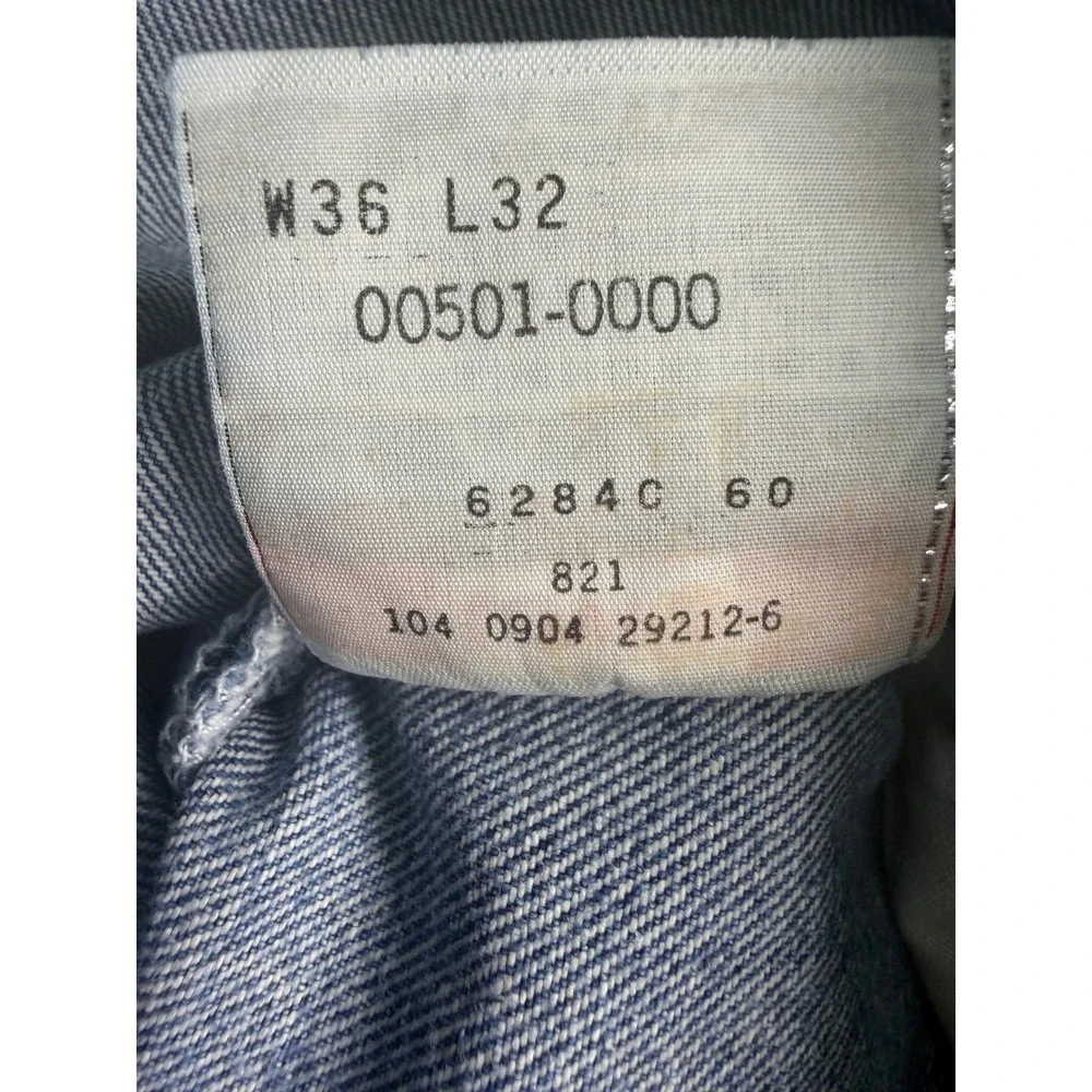 Levis 501XX Mens Straight Leg Button Fly Blue Denim Jeans 34x28 Made in Mexico
